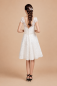 Preview: Kurzes Brautkleid aus Spitze mit Tellerrock Standsamtkleid Ivory